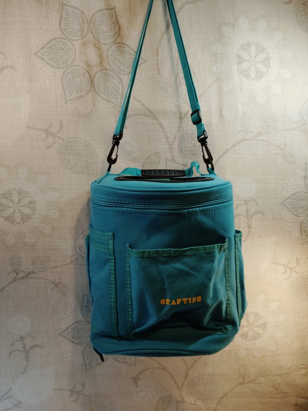 Craftis Teal Canvas Organizer Bag And Matching Pouch